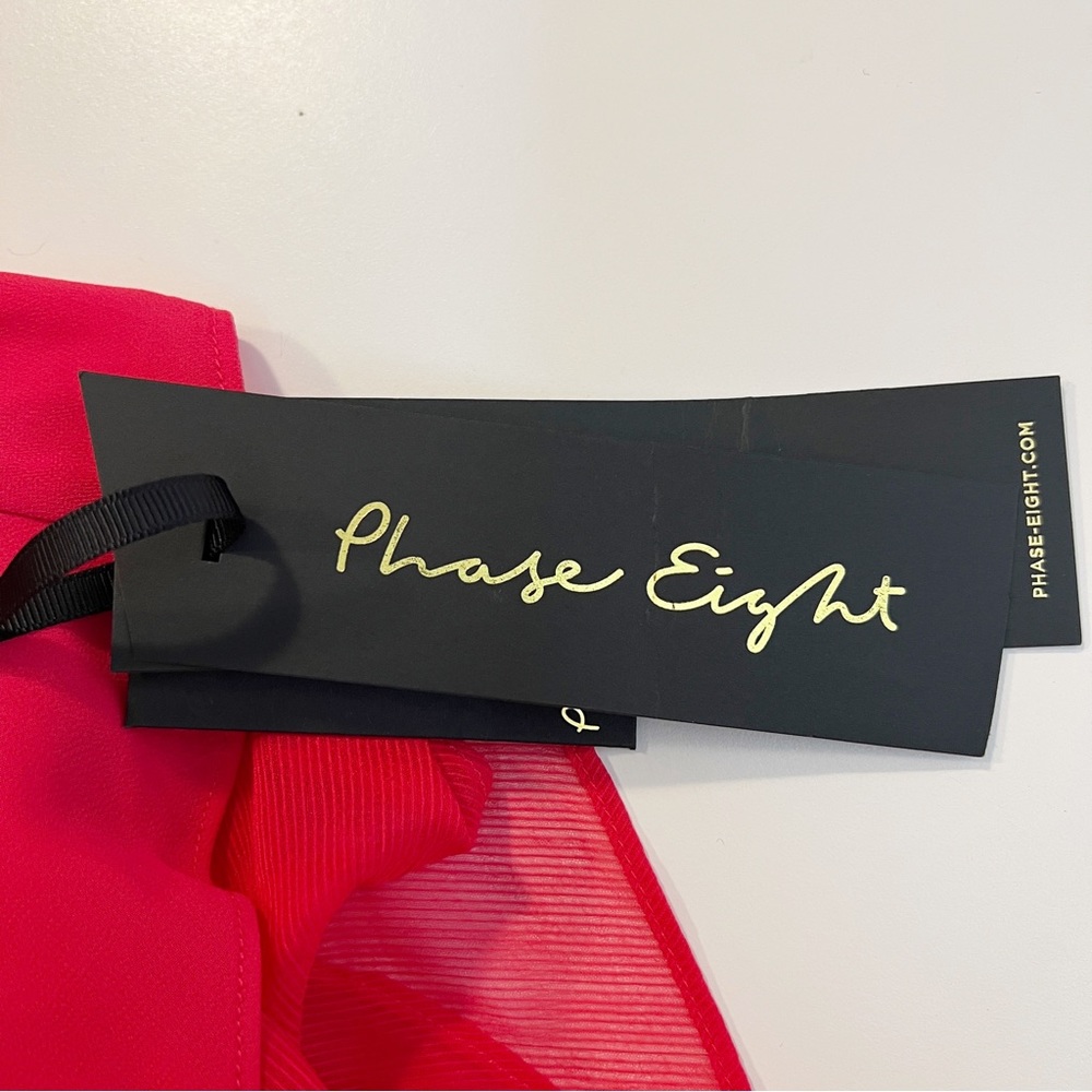 •PHASE EIGHT• Sage Pleated Ruffle Mini Dress in Raspberry‎ Size 2 - Picture 12 of 14
